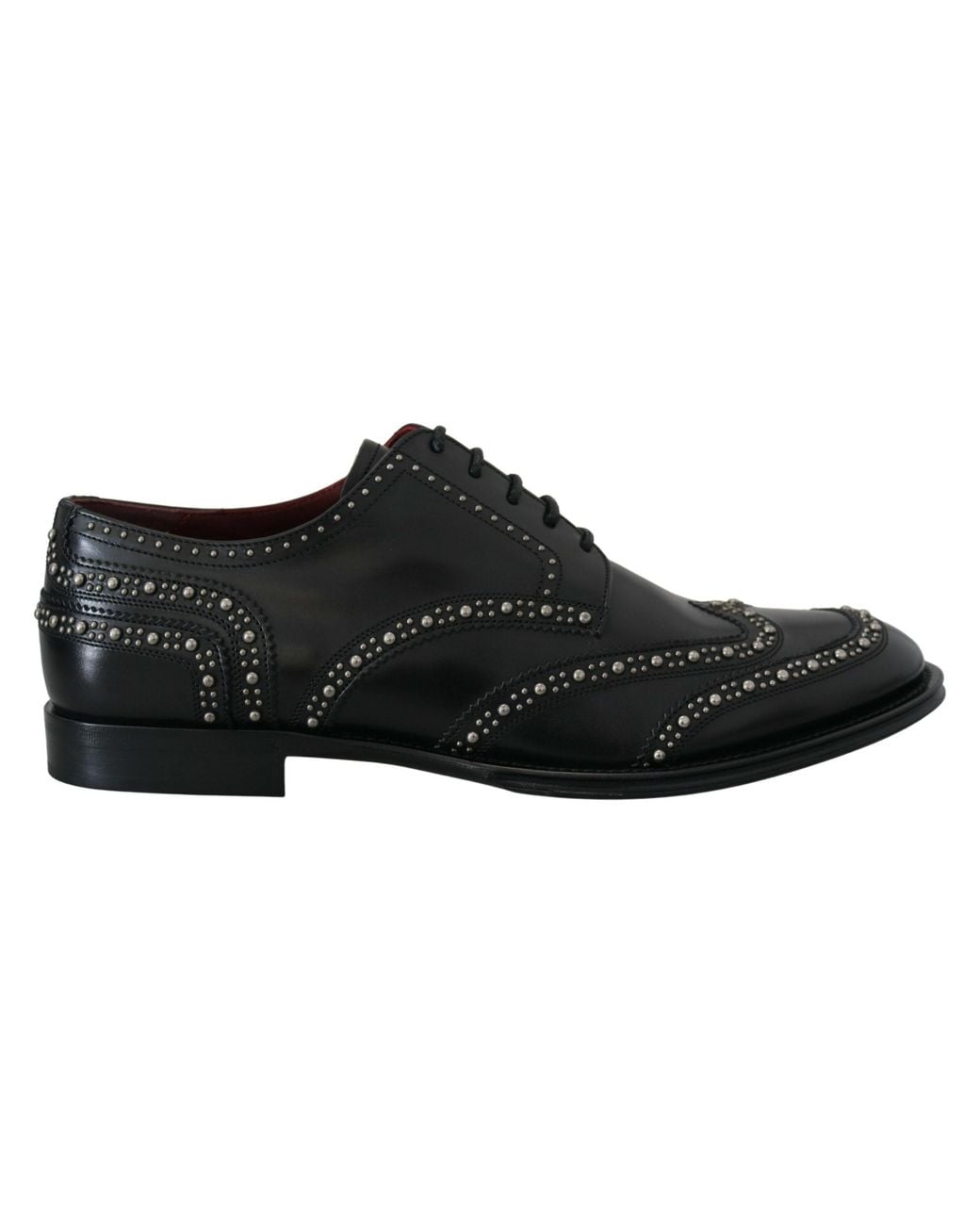 Dolce & Gabbana Black Elegant Studded Derby Shoes for men
