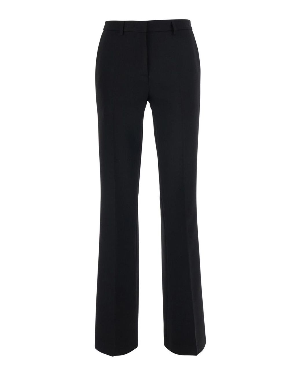 Le Plain Black Flare Trousers Tech Fabric