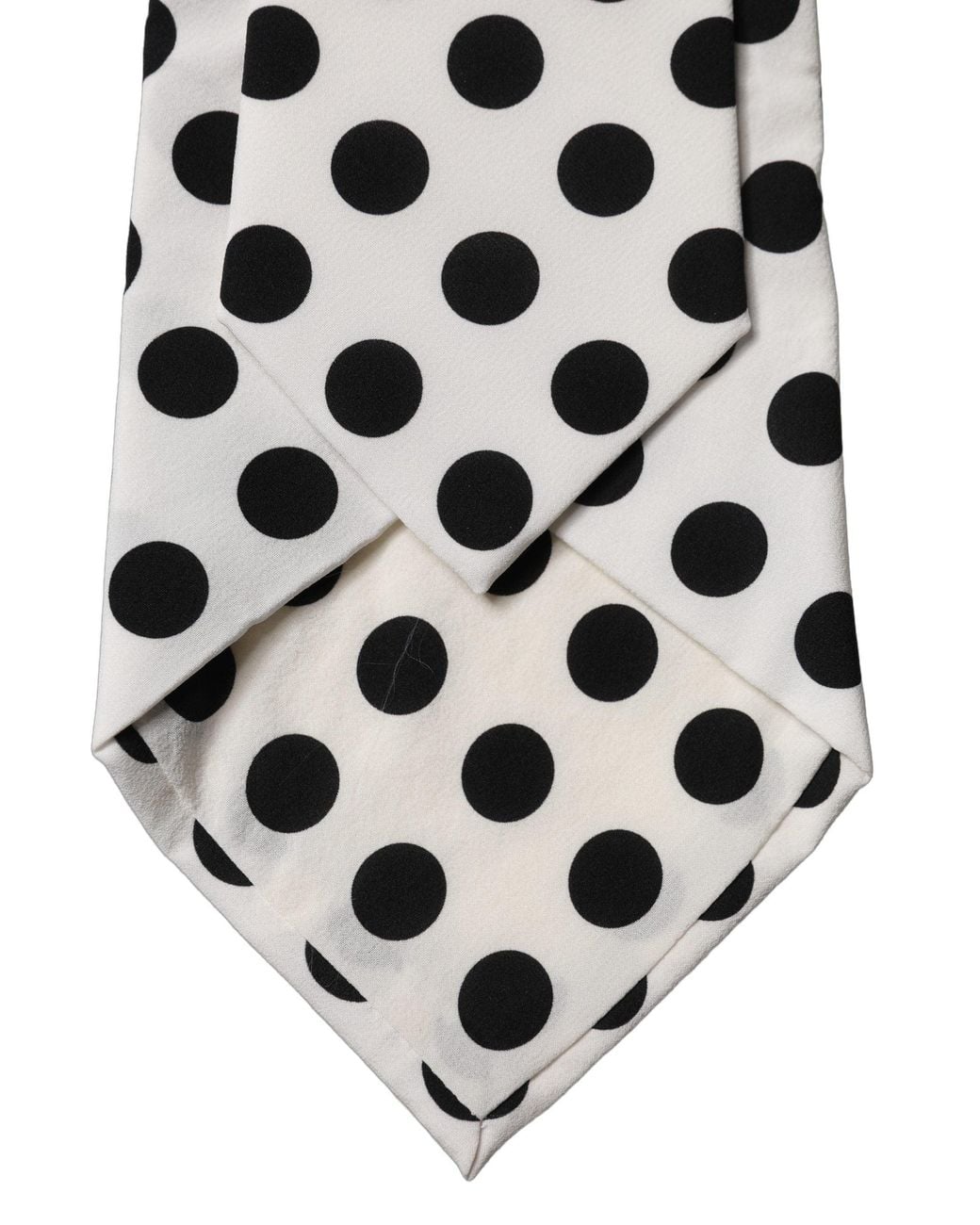 Dolce & Gabbana White Dolce & Gabbana Polka Dot Silk Necktie