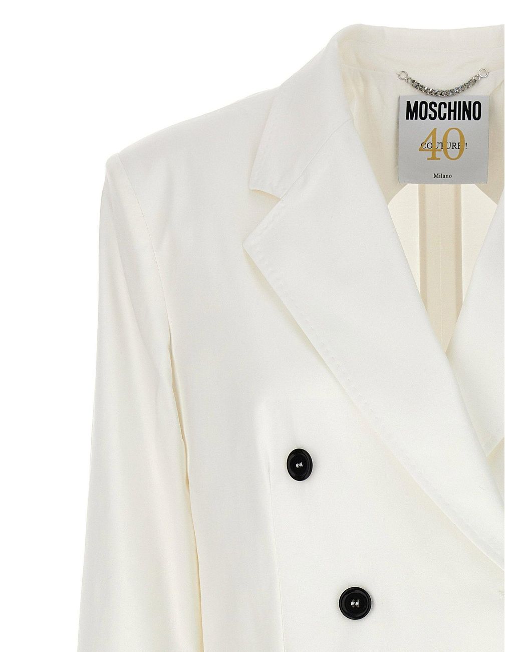 Moschino Natural Double-Breasted Cotton Blazer