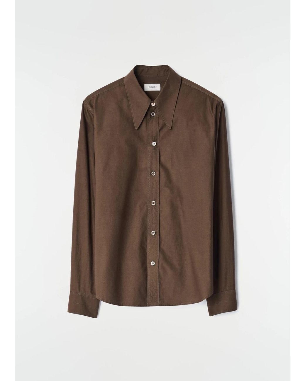 Lemaire Brown Chemise À Col Pointu Shirt