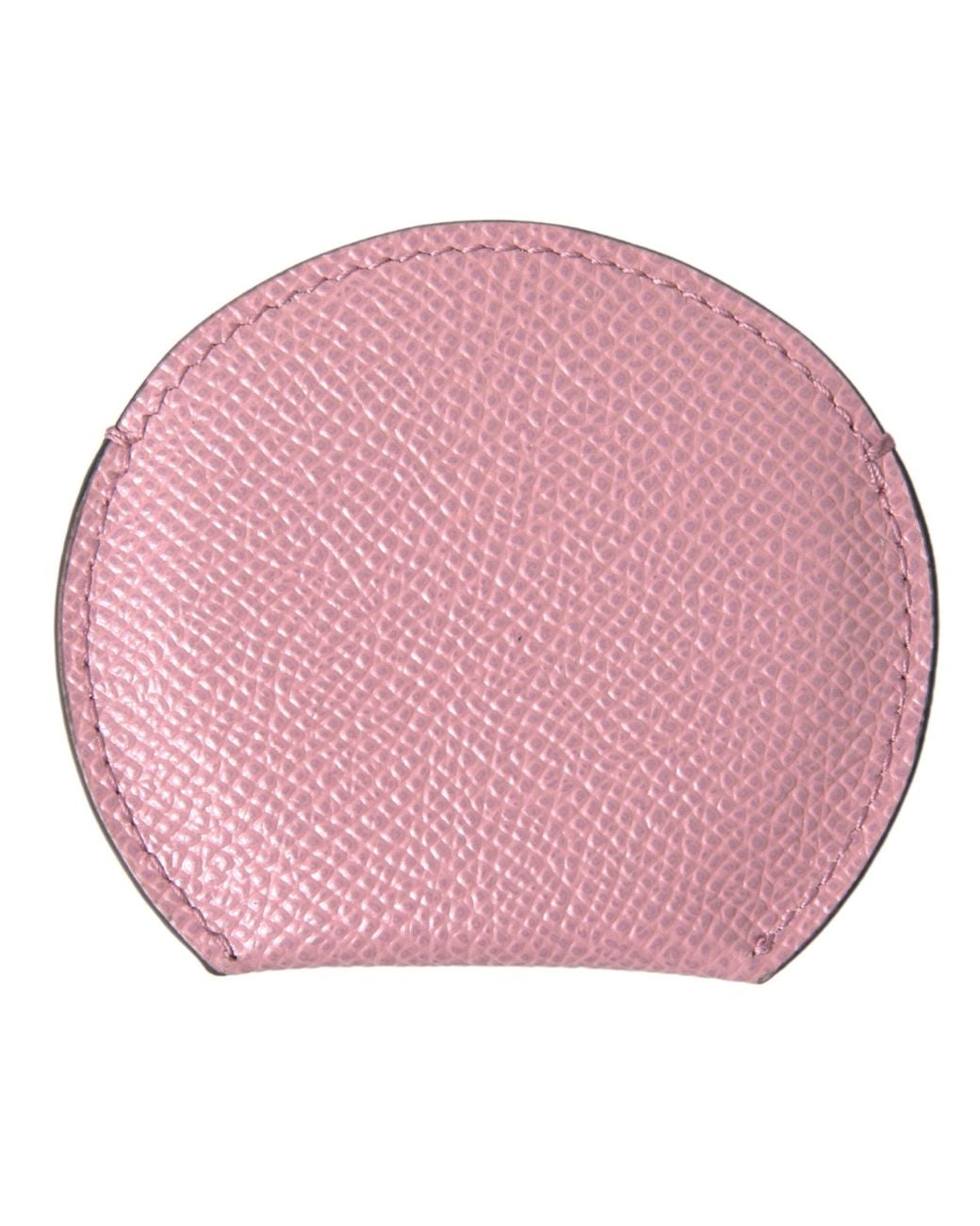 Dolce & Gabbana Pink Elegant Leather Hand Mirror Holder