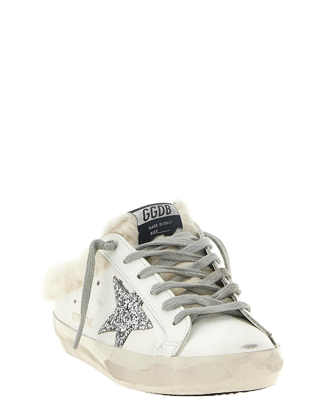 Golden Goose Deluxe Brand White Leather Slides Shoe
