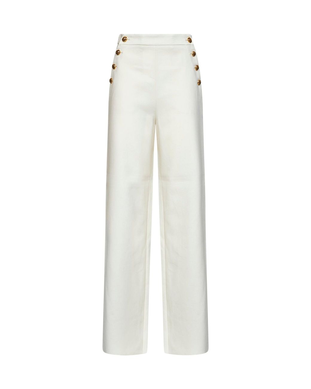 Max Mara White Cotton Mstbetulla Palazzo Trousers