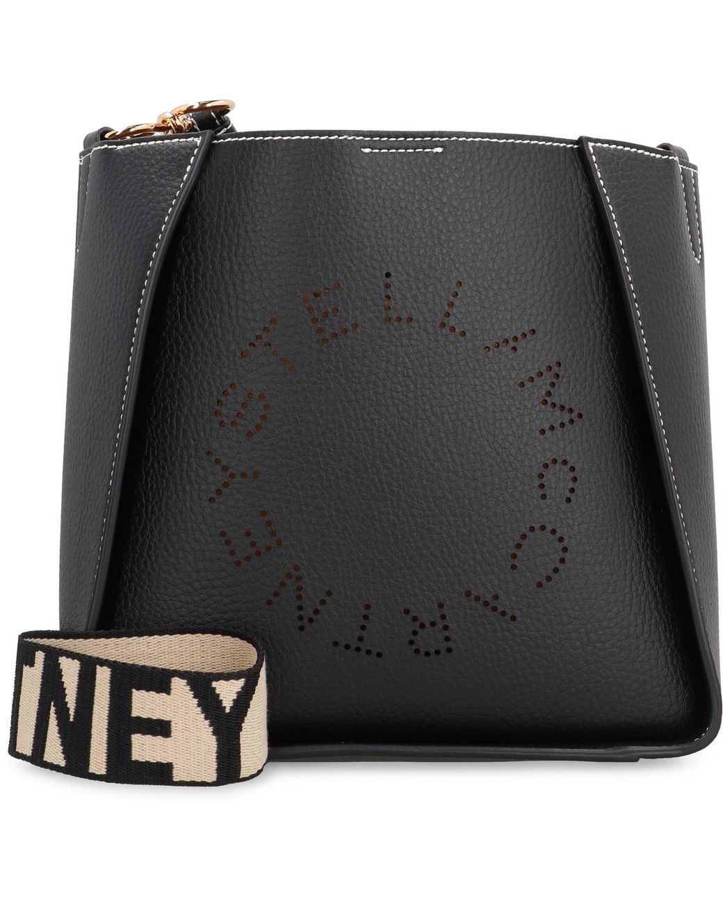 Stella McCartney Black Stella Logo Shoulder Bag Polyurethane