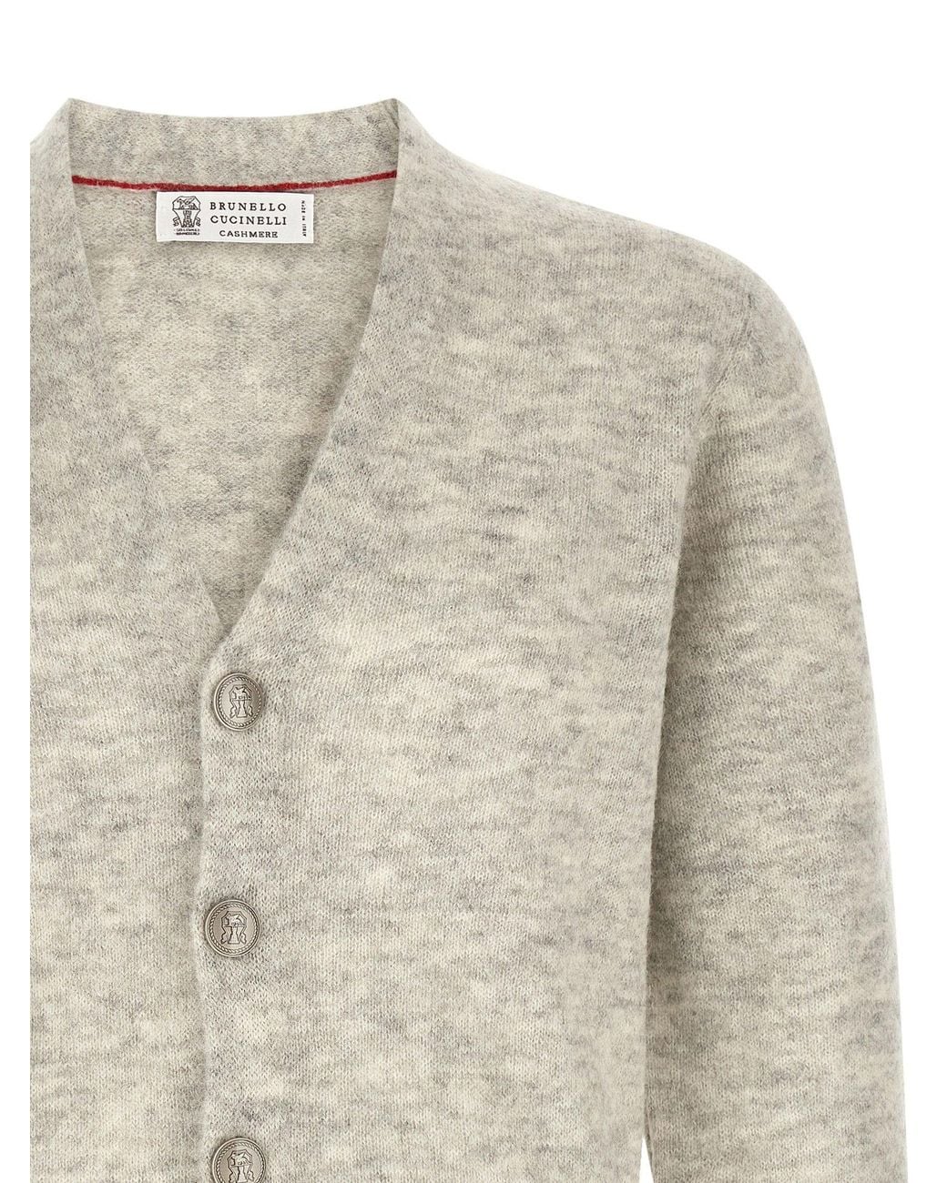 Brunello Cucinelli White Alpaca And Cashmere Blend Cardigan for men