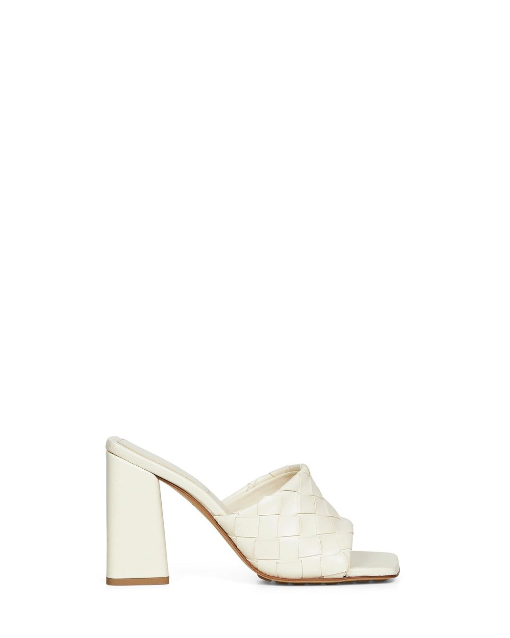 Bottega Veneta White Intrecciato Leather Parco Mules Sandals