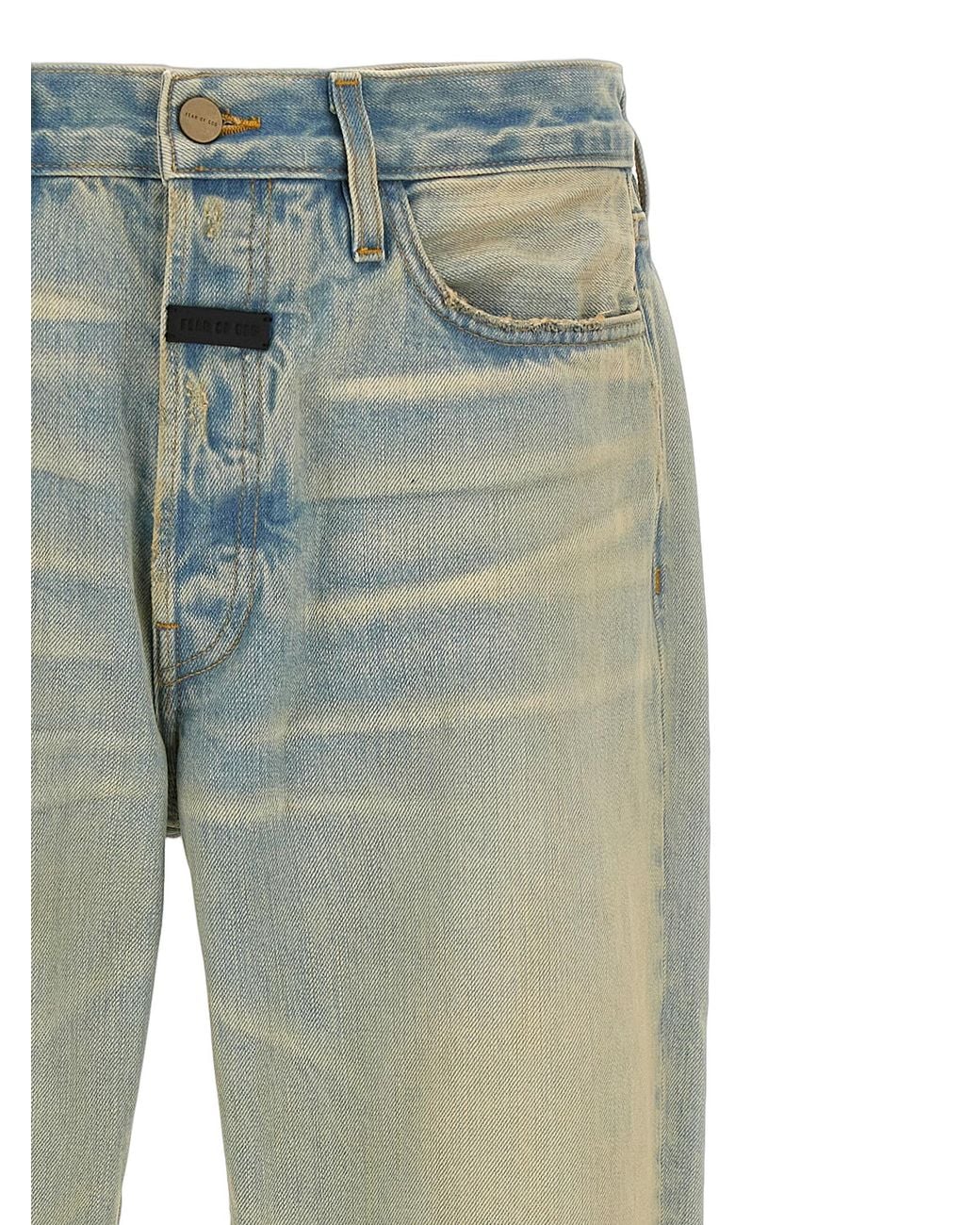 Fear Of God Green Fear Of God Raw-Cut Cotton Jeans for men