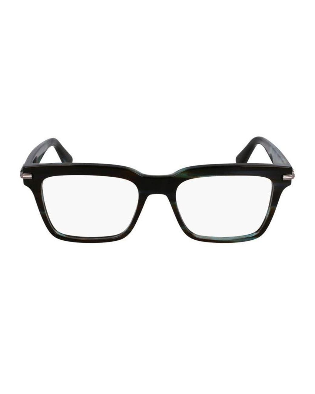 Ferragamo Black Sf3014 Striped Mini Eyeglasses With Clear Demo Lens for men