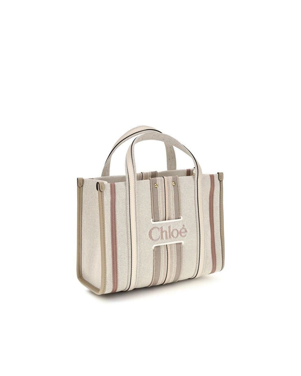 Chloé White Chloé Woody Tote Bag