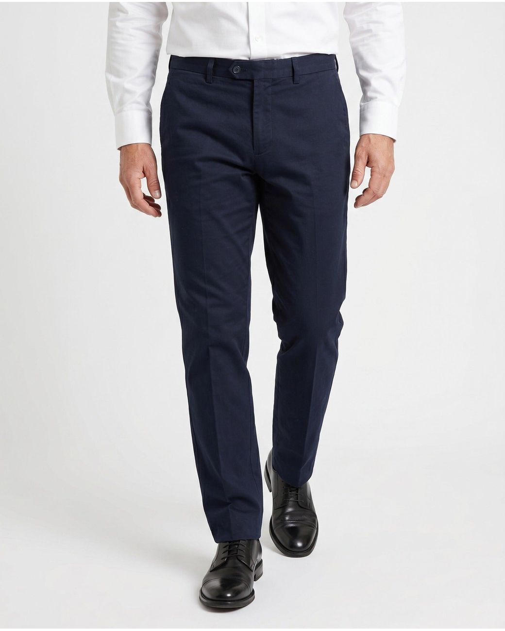 Brunello Cucinelli Blue Tailored Linen Trousers for men