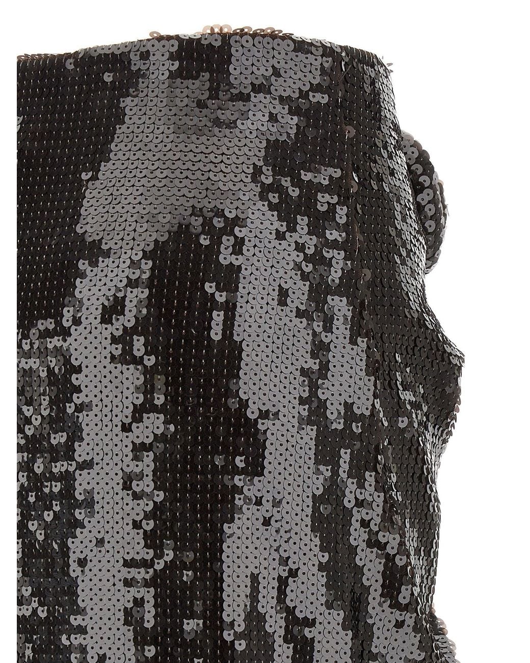 ROTATE BIRGER CHRISTENSEN Sequin Knot Skirt in Black | Lyst