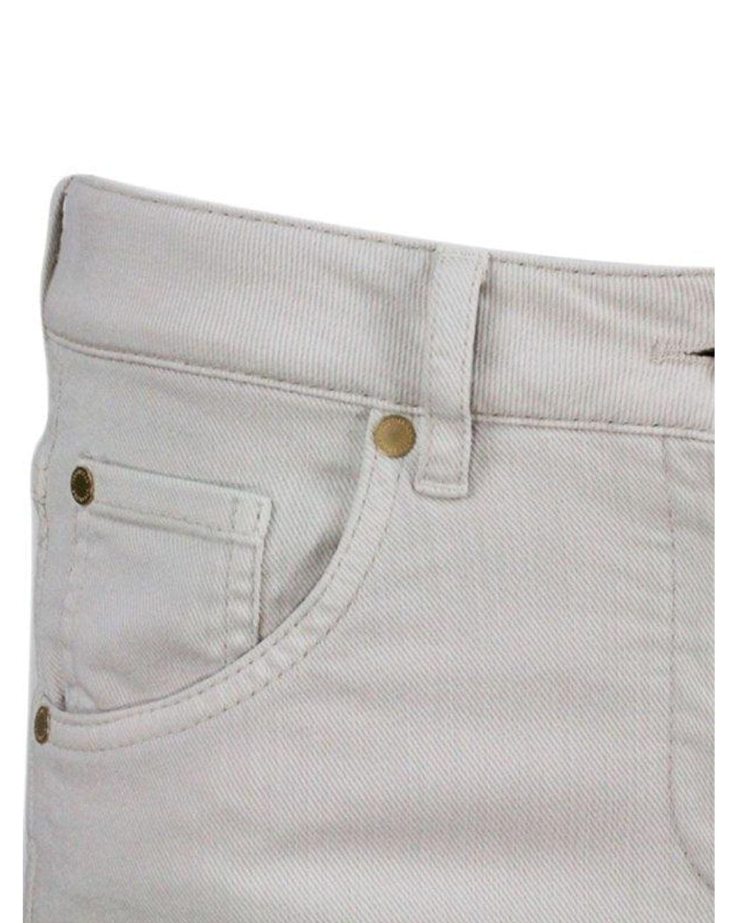 Brunello Cucinelli Gray Warm Slim Fit Cotton Trousers