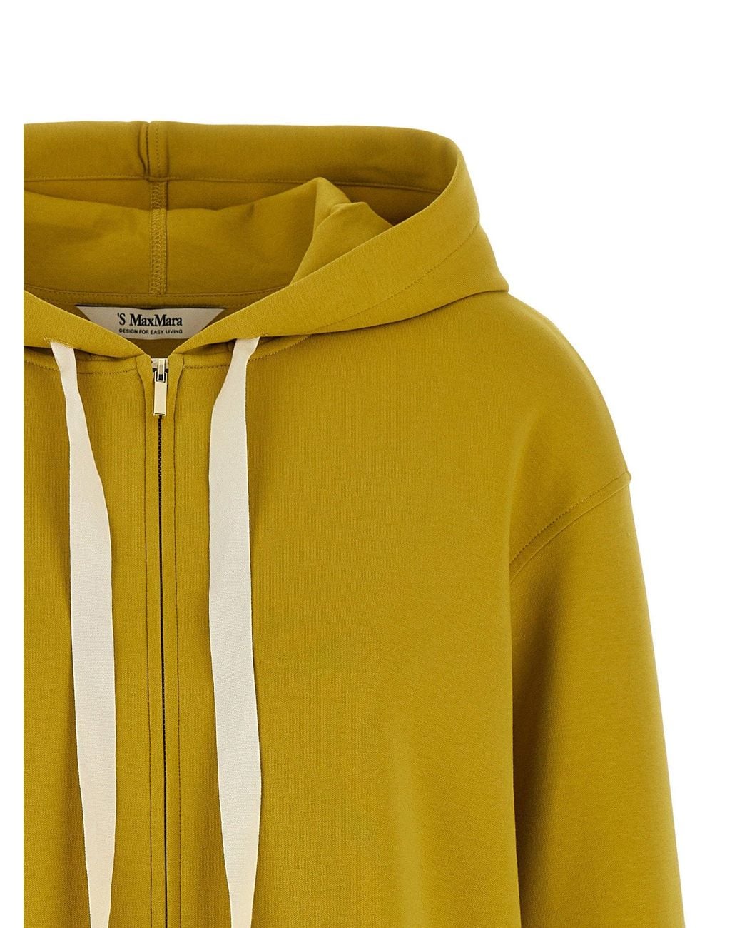 Max Mara Yellow Cotton Knit Hoodie