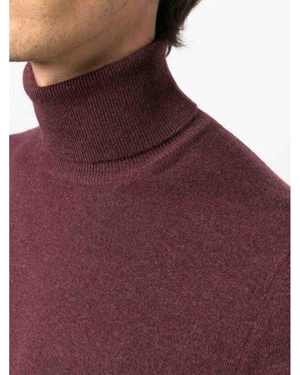 Brunello Cucinelli Red Bordeaux Cashmere Sweater for men