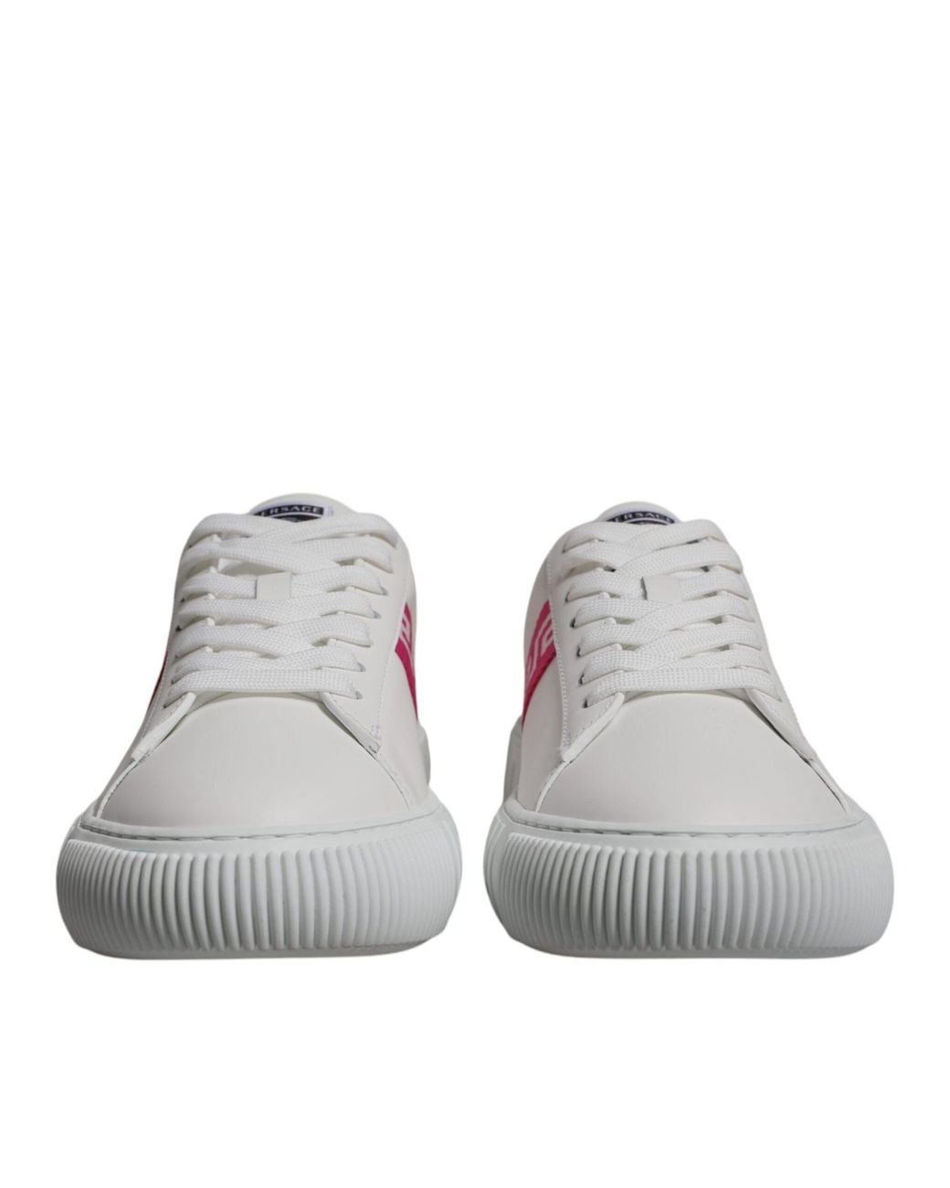 Versace Gray Greca Print Platform Low Top Sneakers Shoes for men