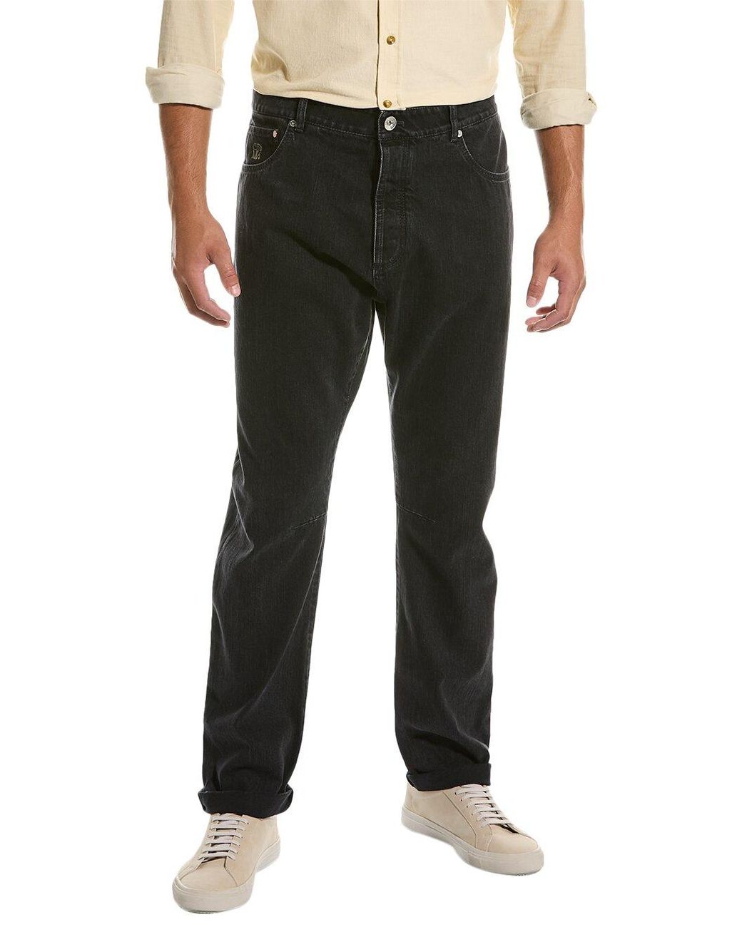 Brunello Cucinelli Black Relaxed Fit Trousers for men