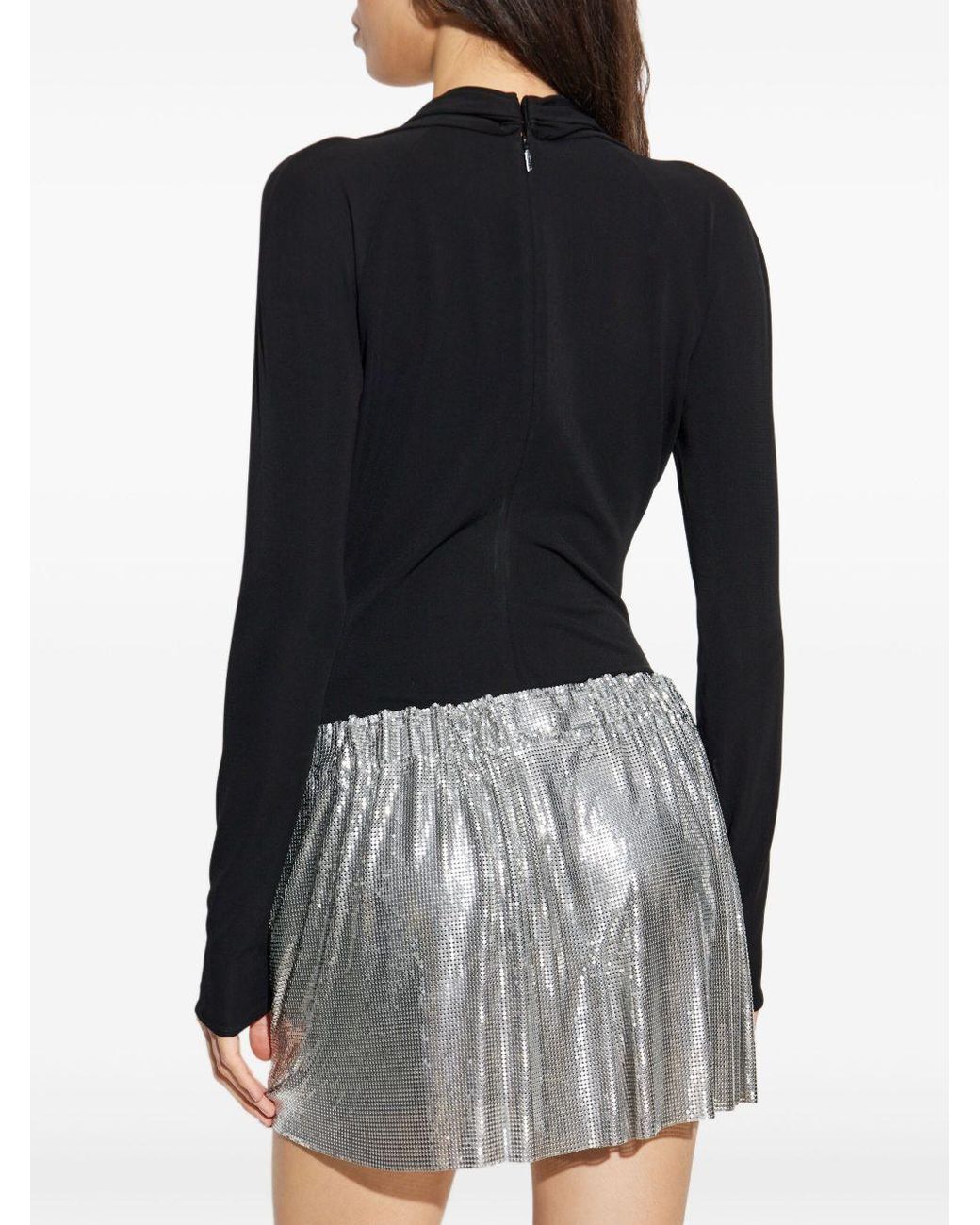 Versace Black Bodysuit Safety Pin Viscose Tops