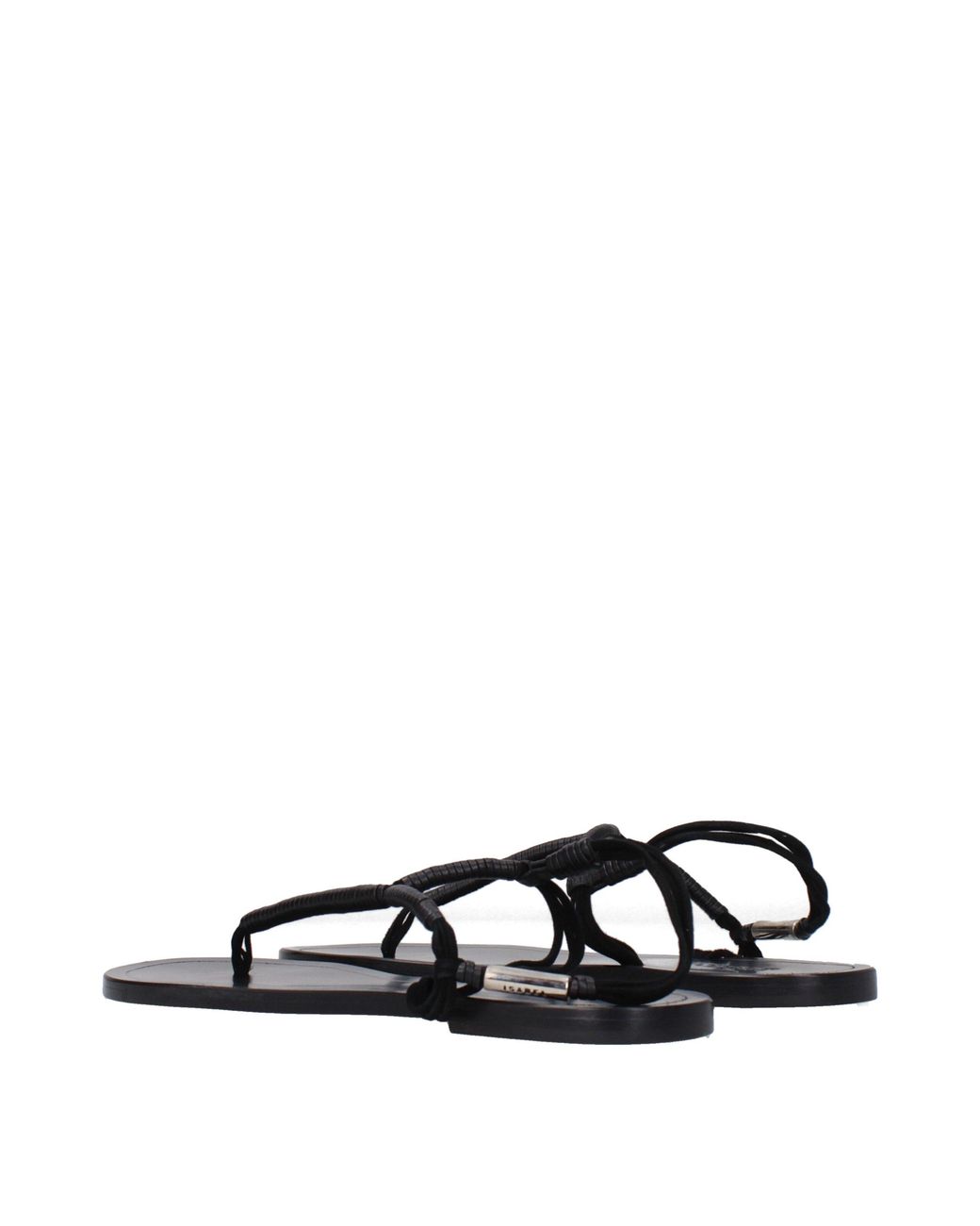 Isabel Marant Black Leather Tie Sandals