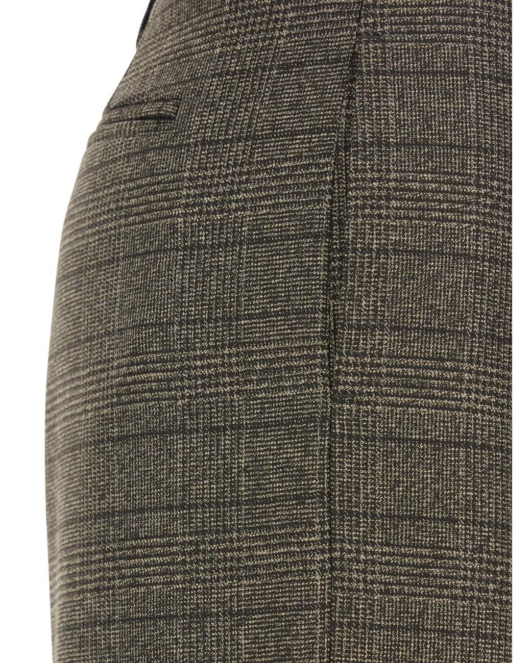 Le Plain Green Trousers With Striped Motif