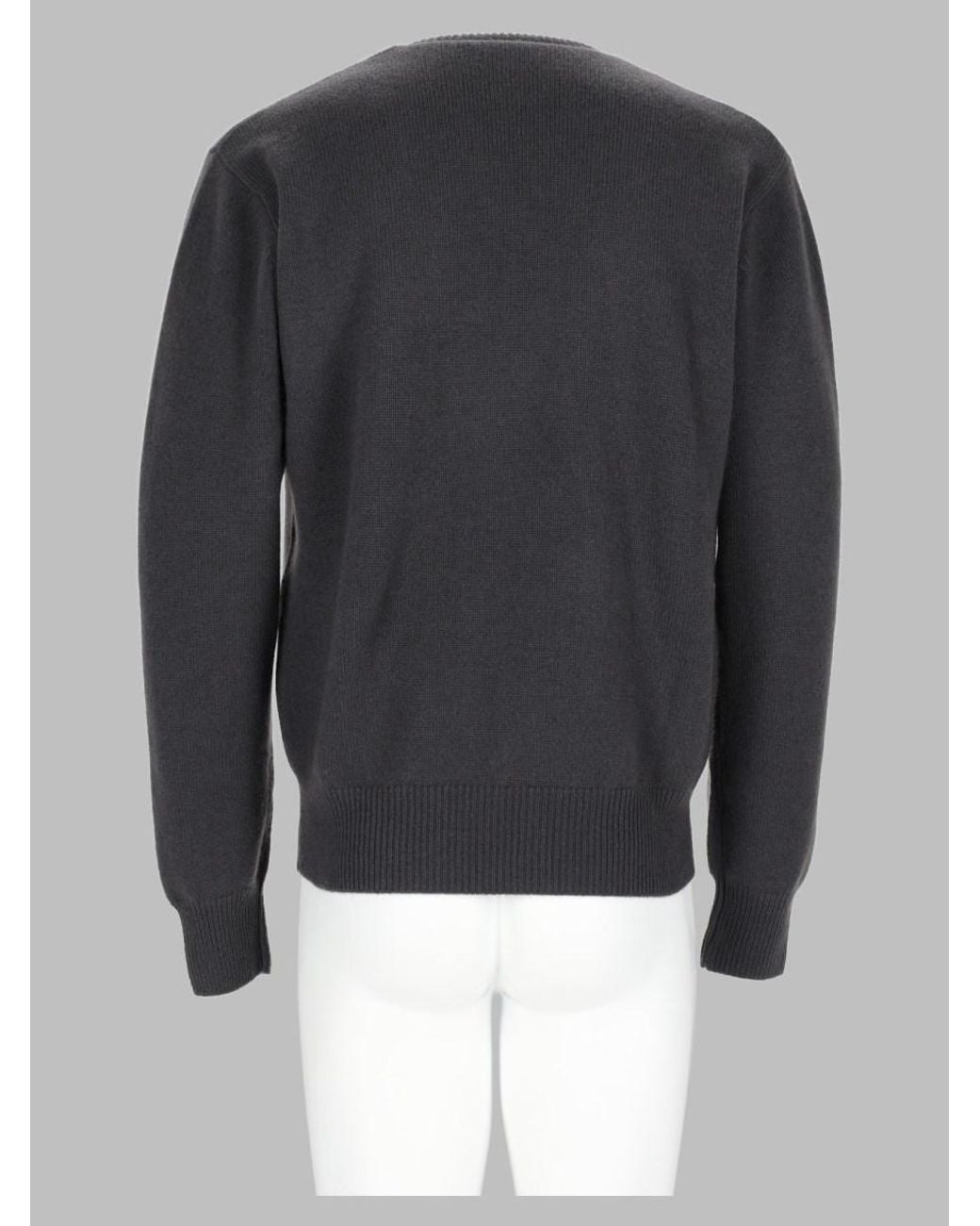Lemaire Gray V-Neck Cashmere Jumper Sweater