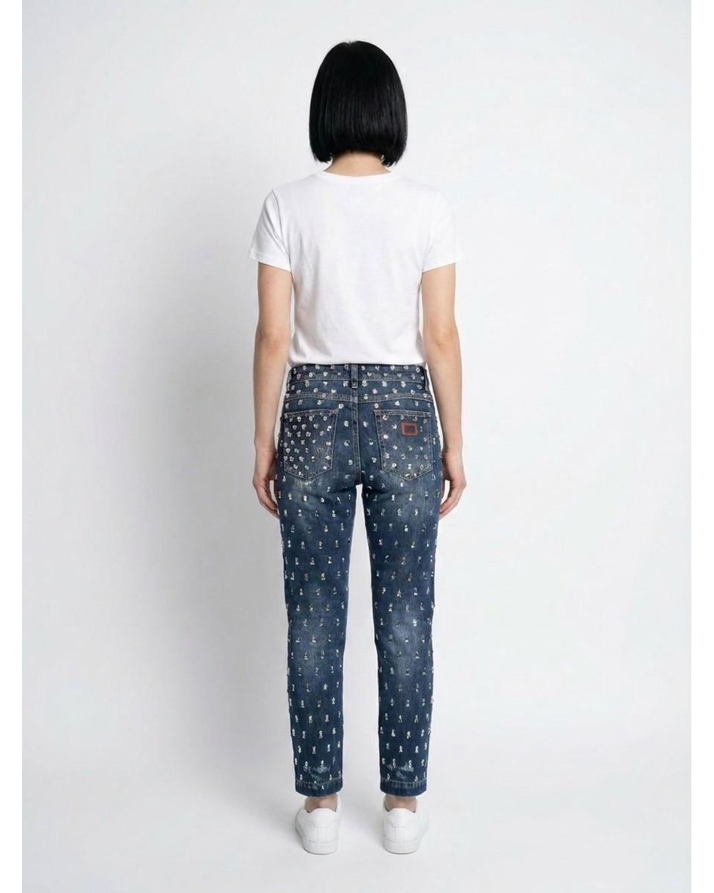 Dolce & Gabbana Blue Cotton Boyfriend Jeans Clothing