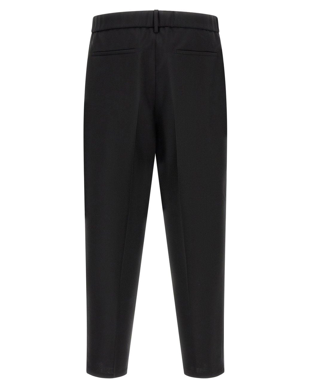 Jil Sander Black Virgin Wool Canvas Trousers for men
