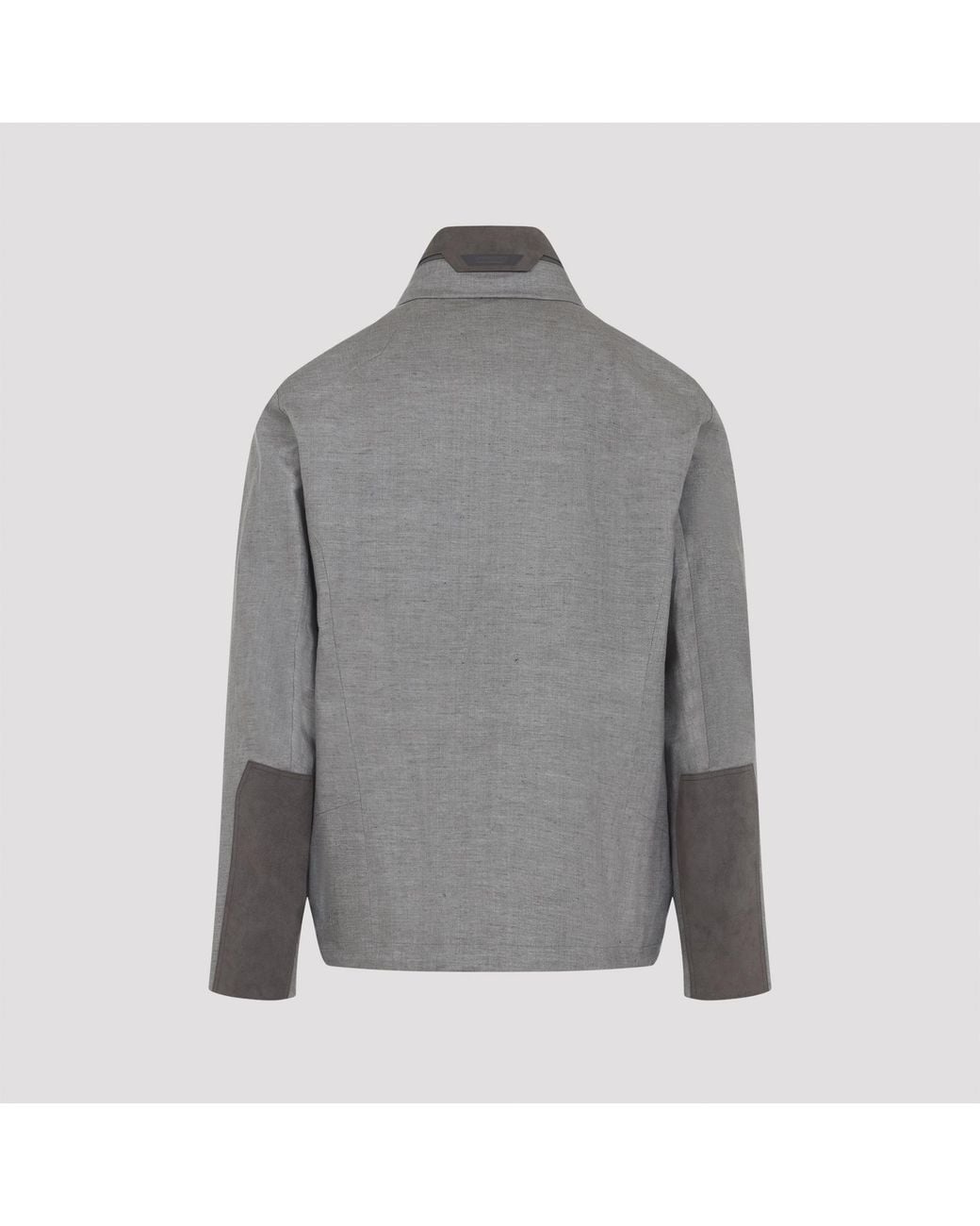 Sease Gray Laminated Jacket Linen for men