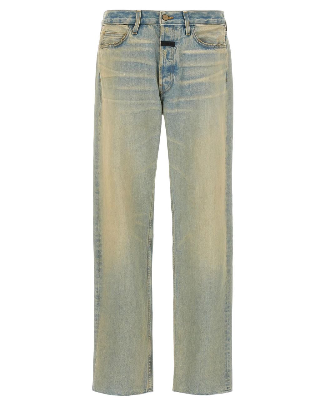 Fear Of God Green Fear Of God Raw-Cut Cotton Jeans for men