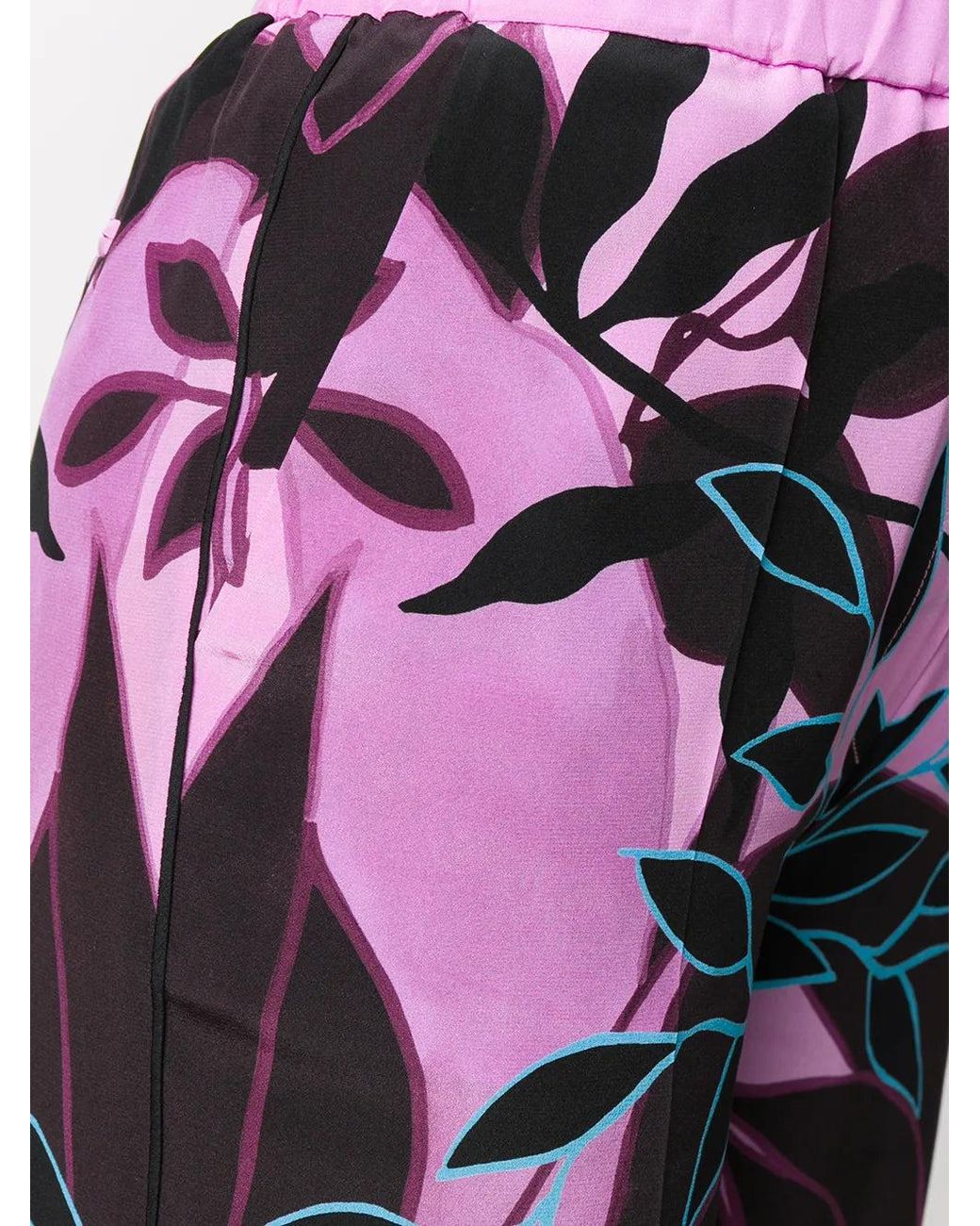 Valentino Pink Mirrored Orchid Print Culottes Clothing