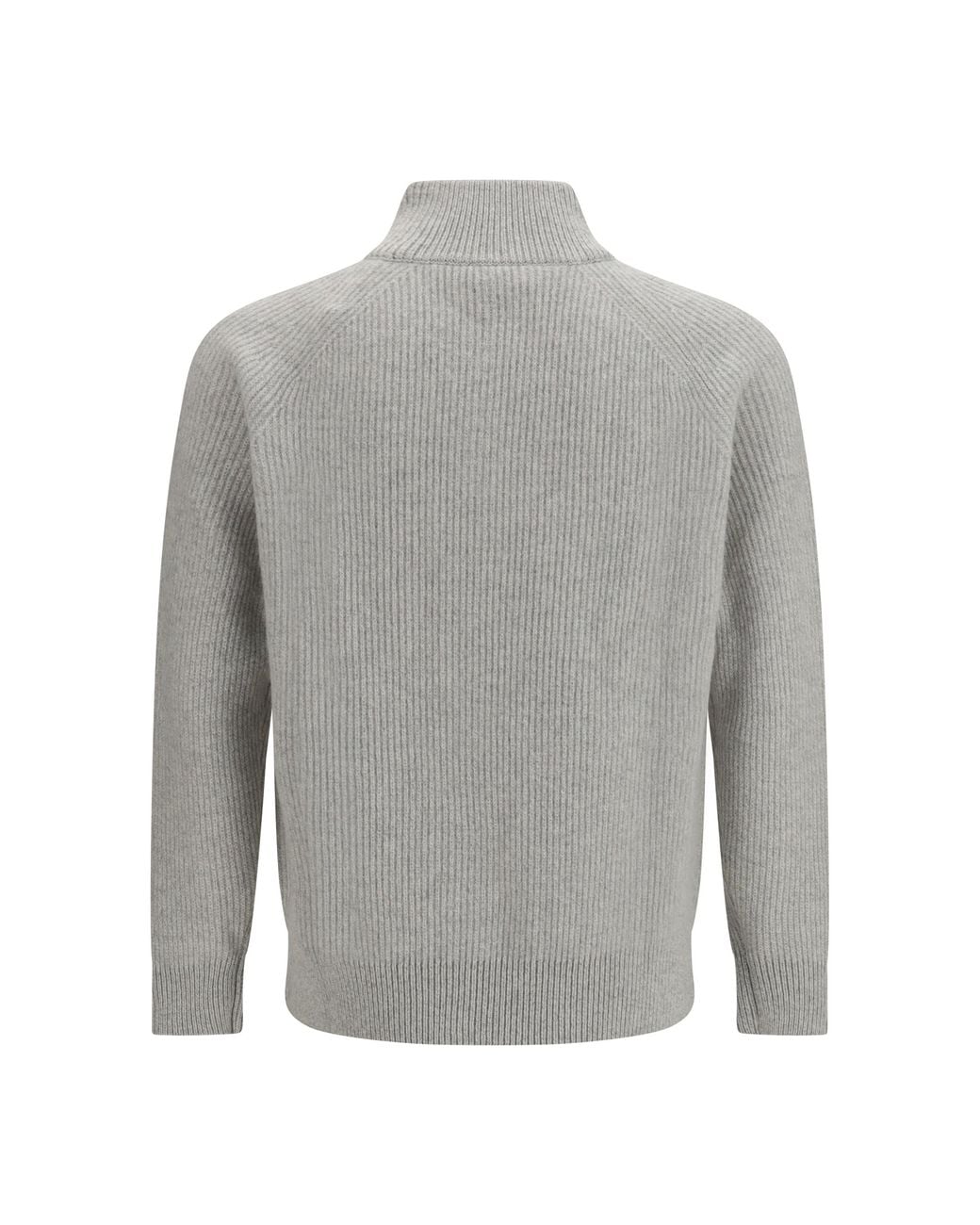 Lardini Gray Wool And Cashmere Zip Sweater for men