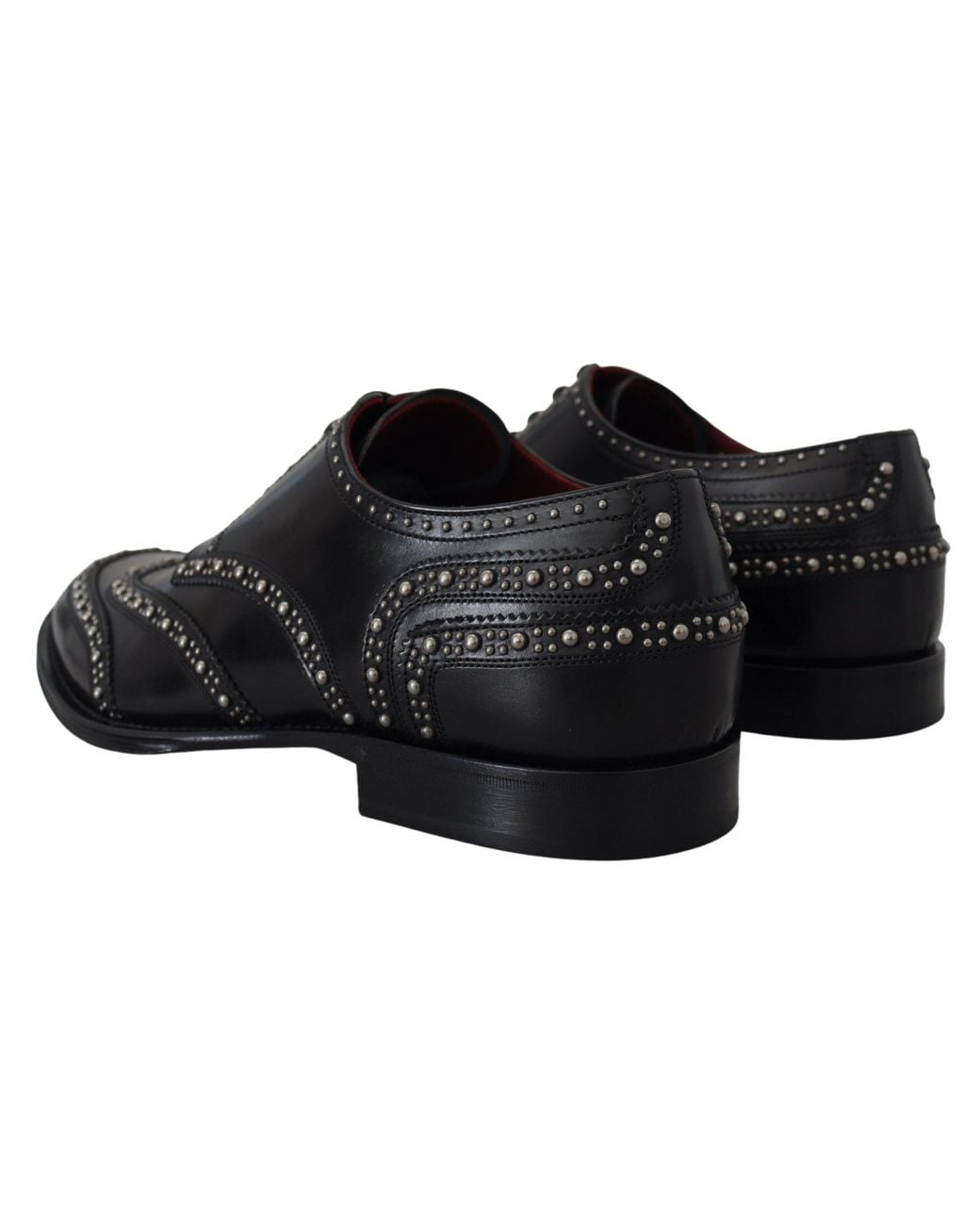 Dolce & Gabbana Black Elegant Studded Derby Shoes for men