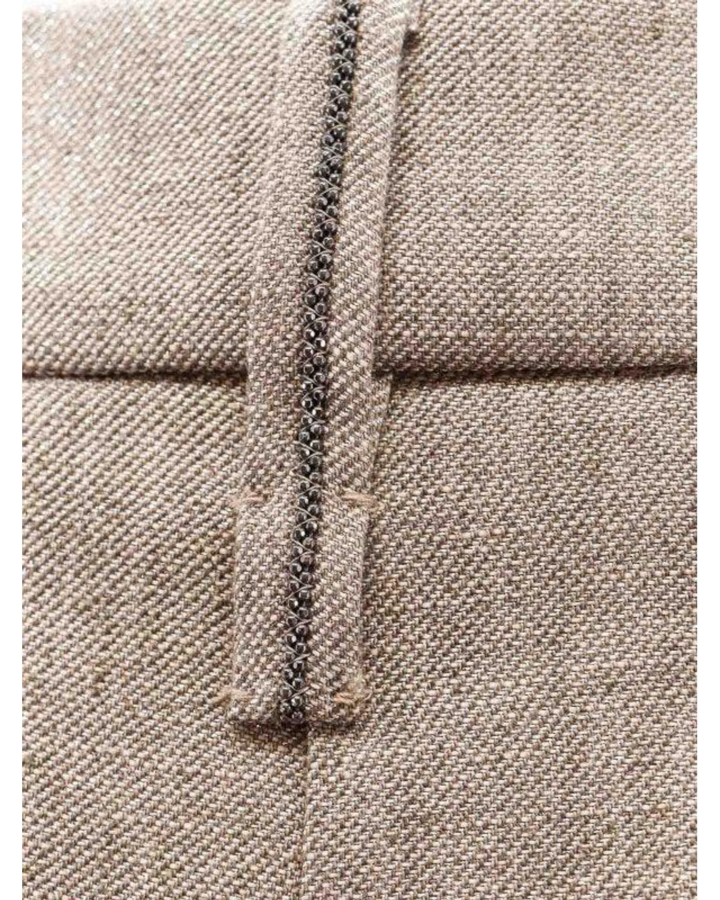 Brunello Cucinelli Gray Light Linen Trousers