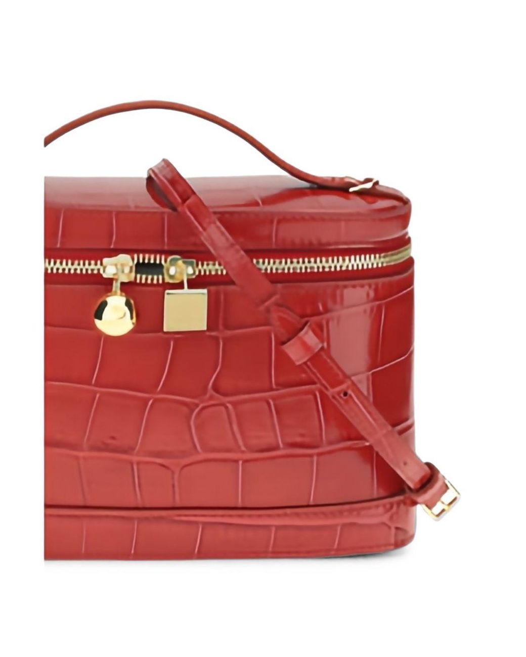 Jacquemus Red Croc-Effect Leather Top Handle Bag