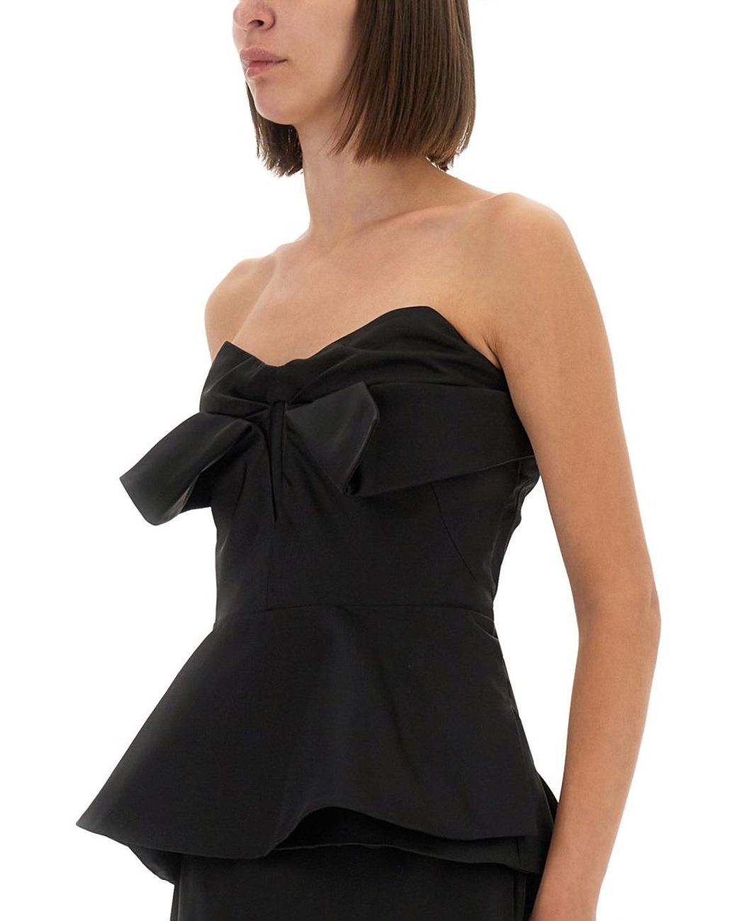 McQueen Black Alexander Mcqueen Strapless Corset Bodysuit