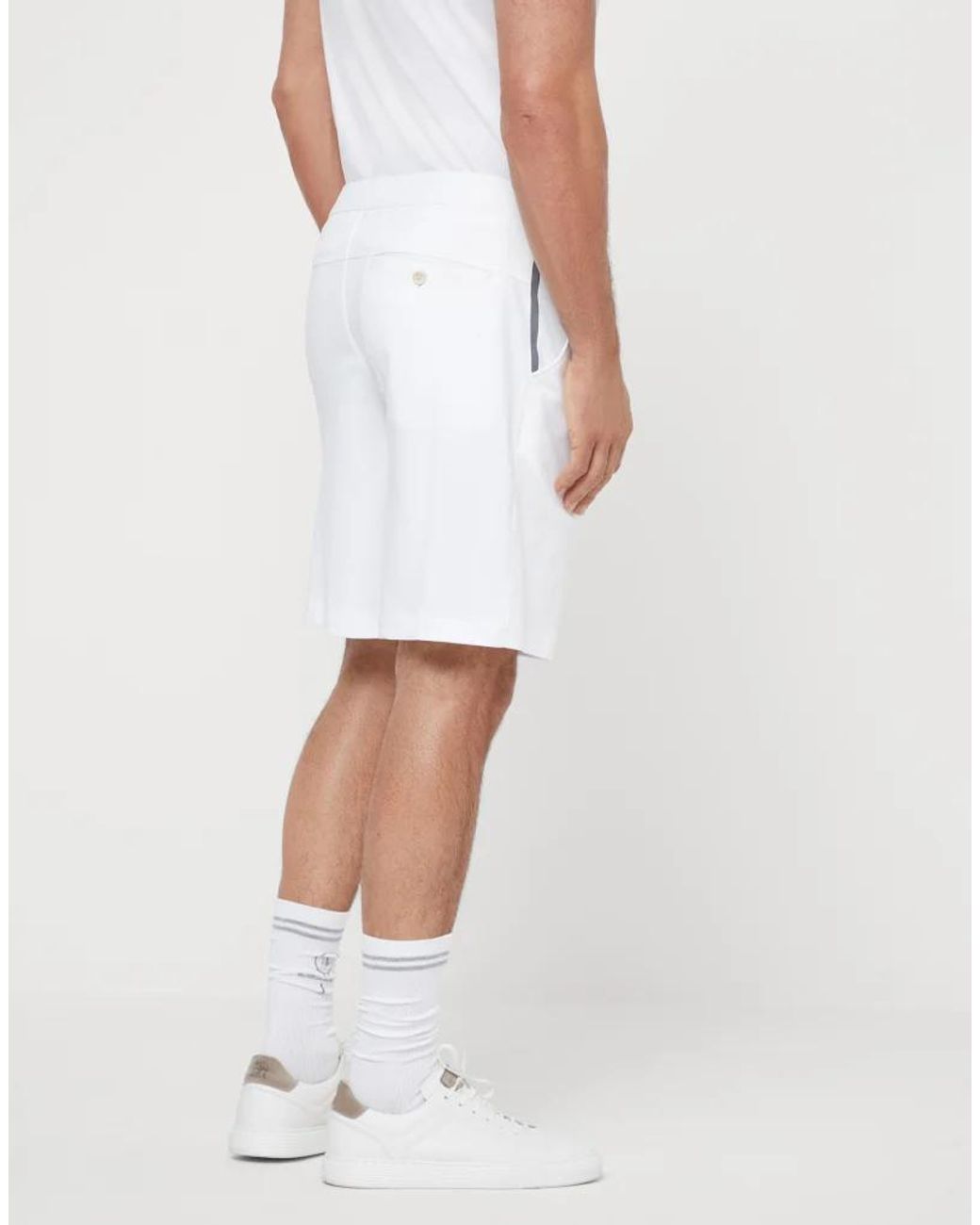 Brunello Cucinelli White Cotton Shorts for men