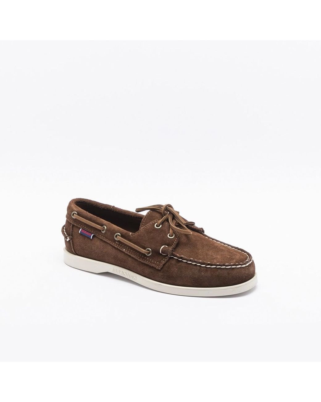 Sebago Docksides Portland Dark Brown Suede Unlined Boat Loafer for Men