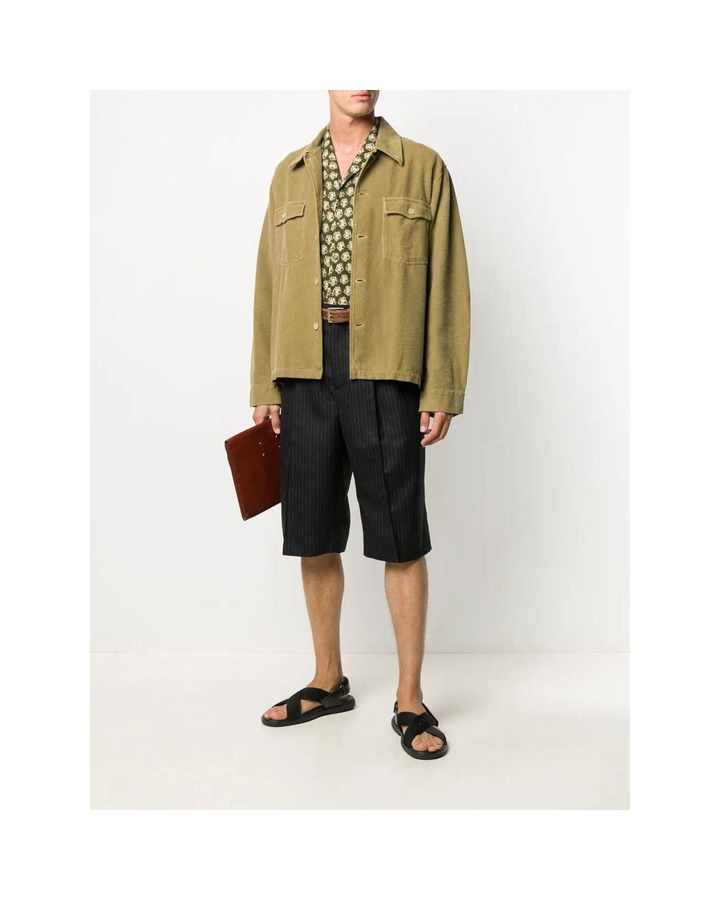 Ferragamo Black Striped Tailored Shorts for men