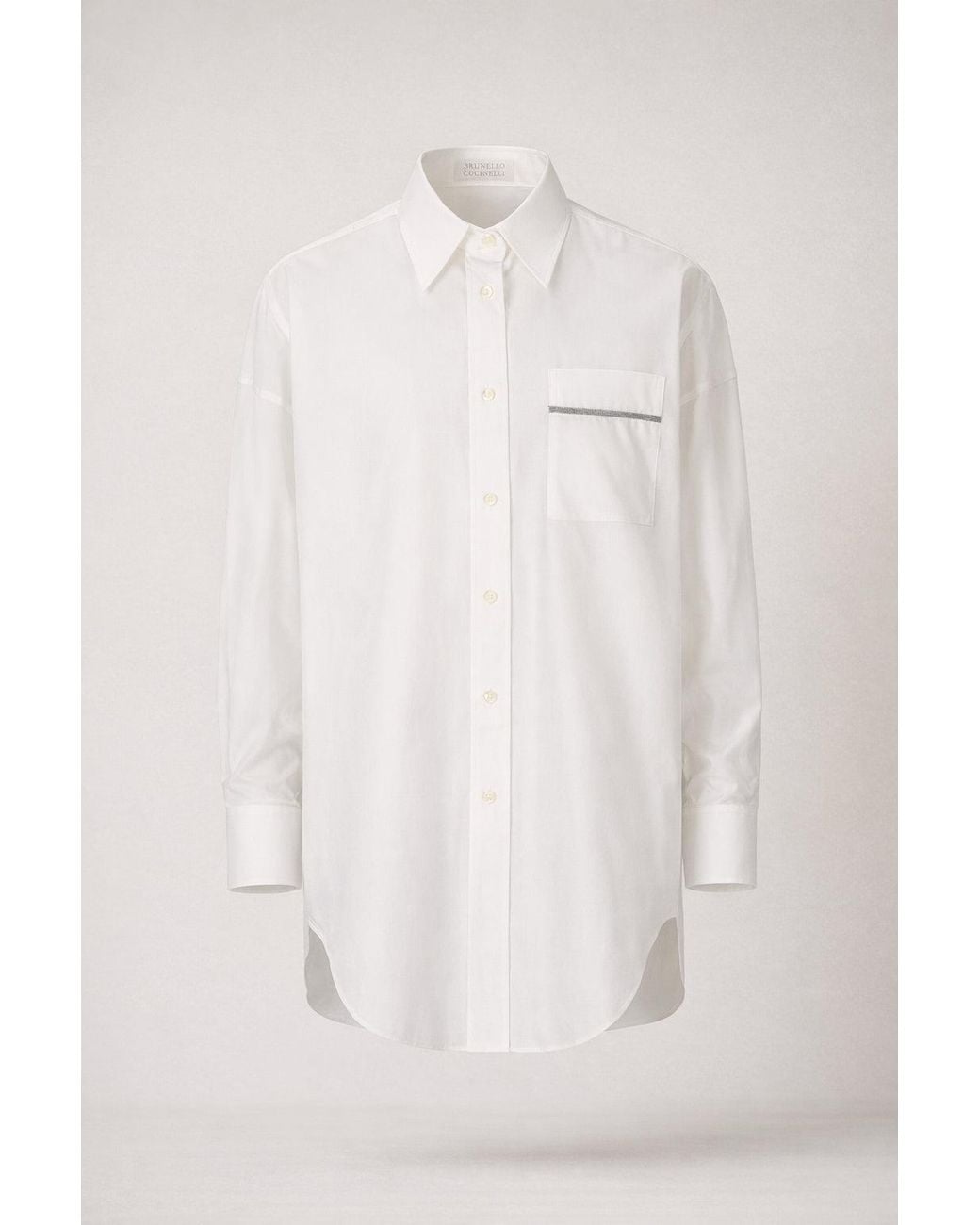 Brunello Cucinelli Natural Monili Trim Tailored Shirt