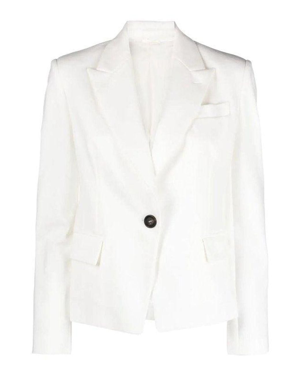 Brunello Cucinelli White Tailored Cotton Jacket