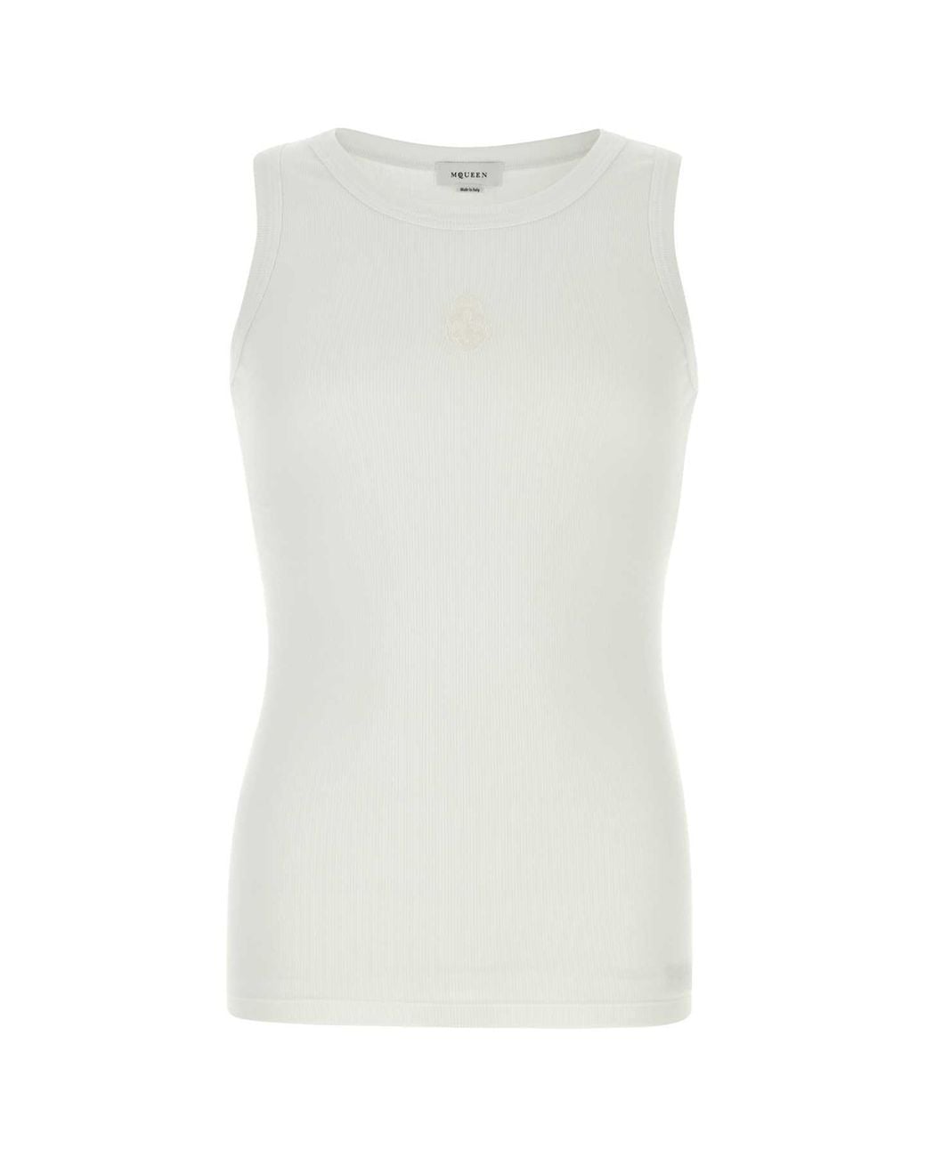 McQueen White Alexander Mcqueen Cotton-Elastane Tank Top