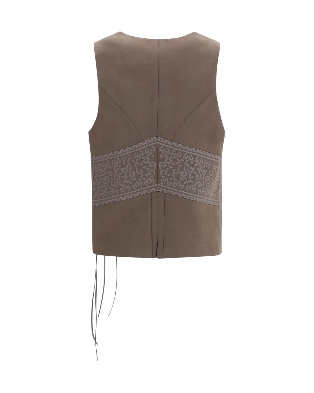 Giorgio Armani Gray Vest Washed Silk And Virgin Wool Coat