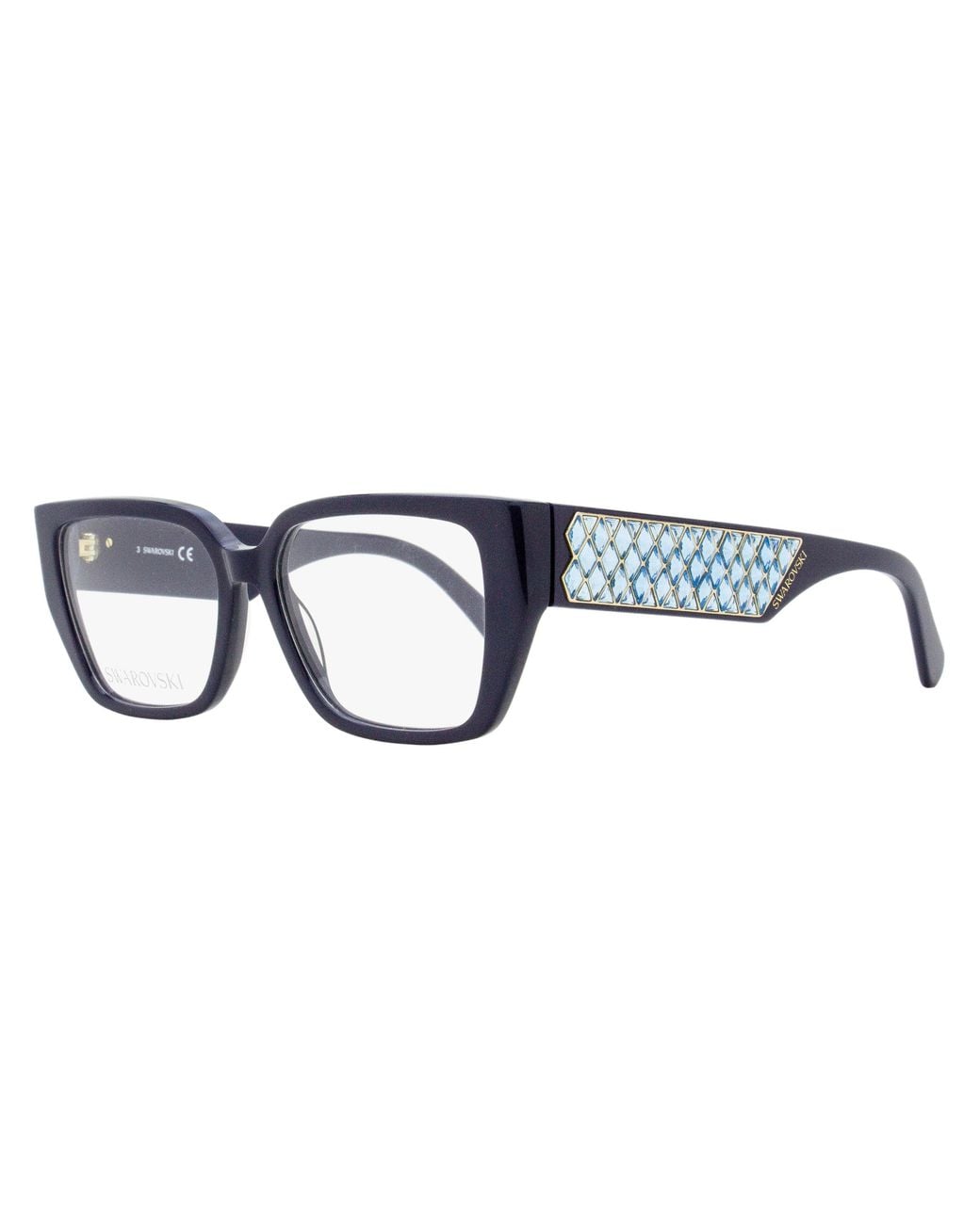 Swarovski Black Lattice Crystal Eyeglasses Sk5446 090 54Mm Plastic (Acetate)