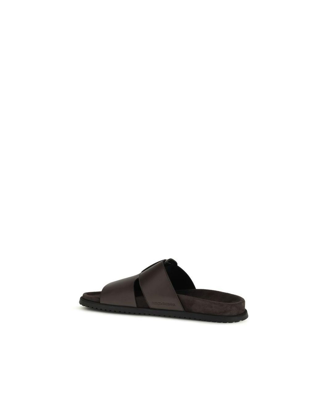 Dolce & Gabbana Brown Calf Leather Bos Taurus Flat Men\'s Sandals Dolce & Gabbana Men main image 4
