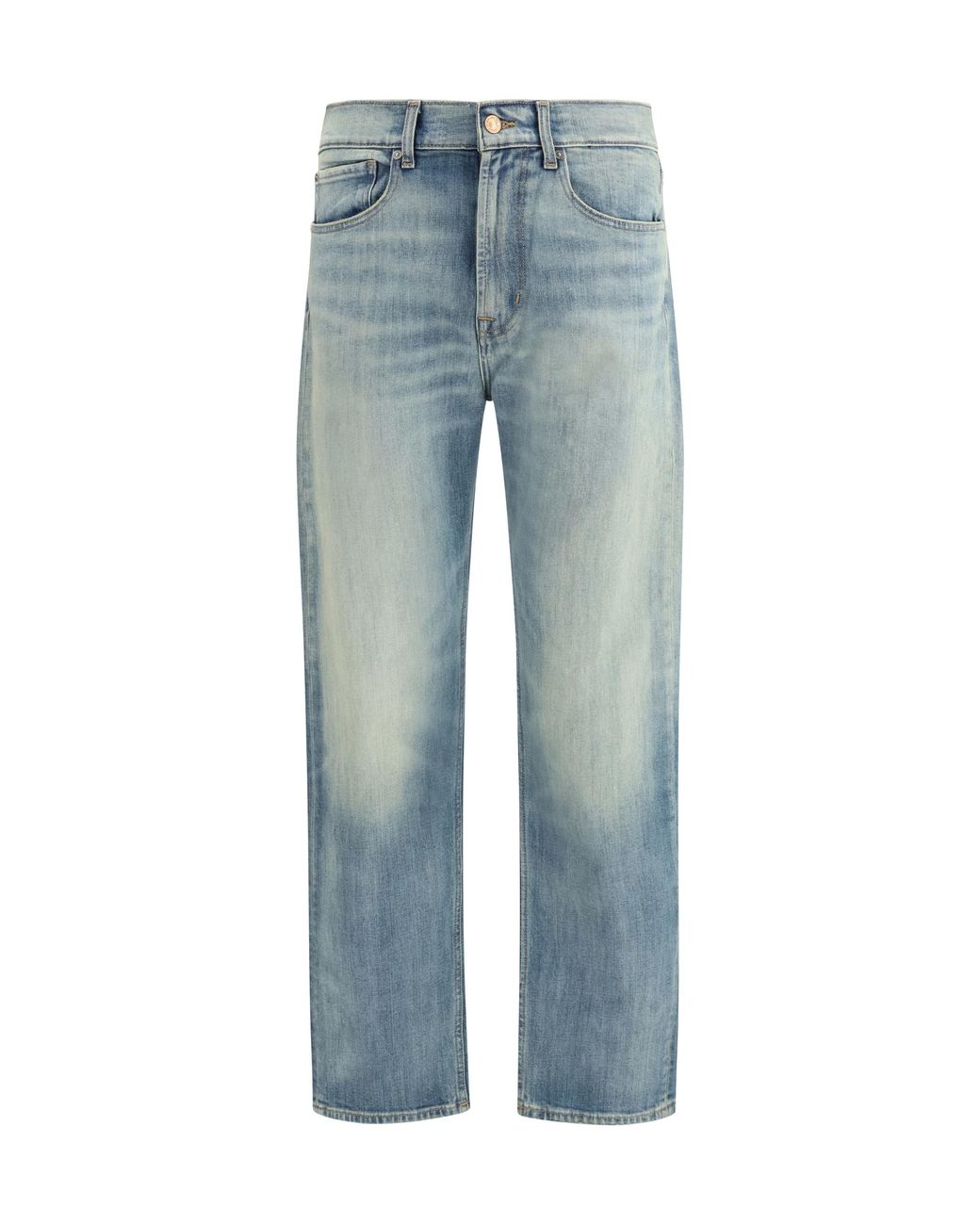 7 For All Mankind Blue Jeans Easy Straight Mid-Rise Cotton for men