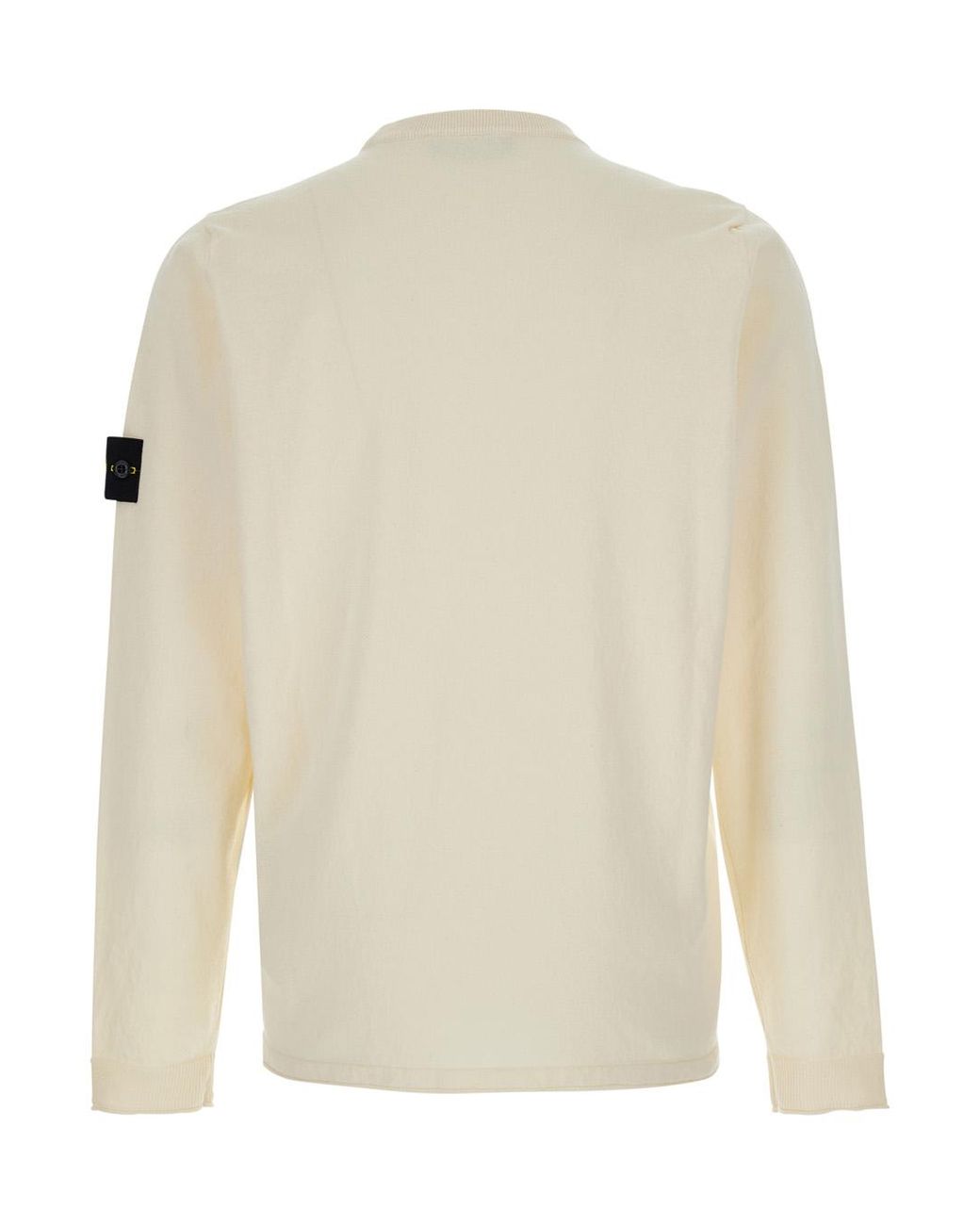 Stone Island White T-Shirt Basico Long Sleeve Cotton for men