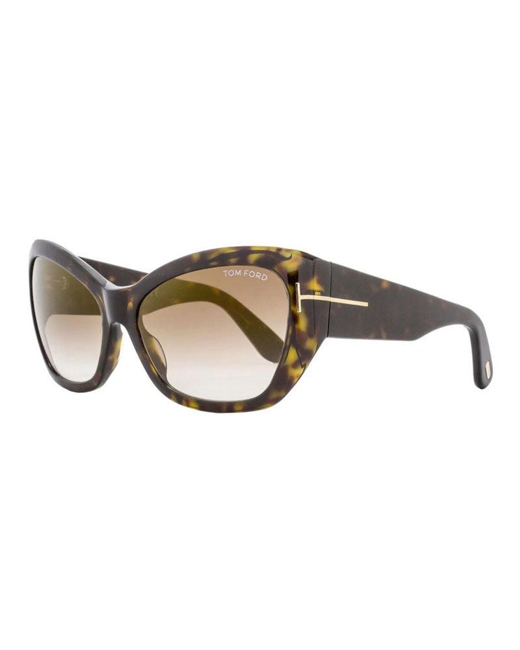 Tom Ford Brown Sunglasses Cat Eye Full Rim, Havana Frame And Gradient Lens Ft046052G