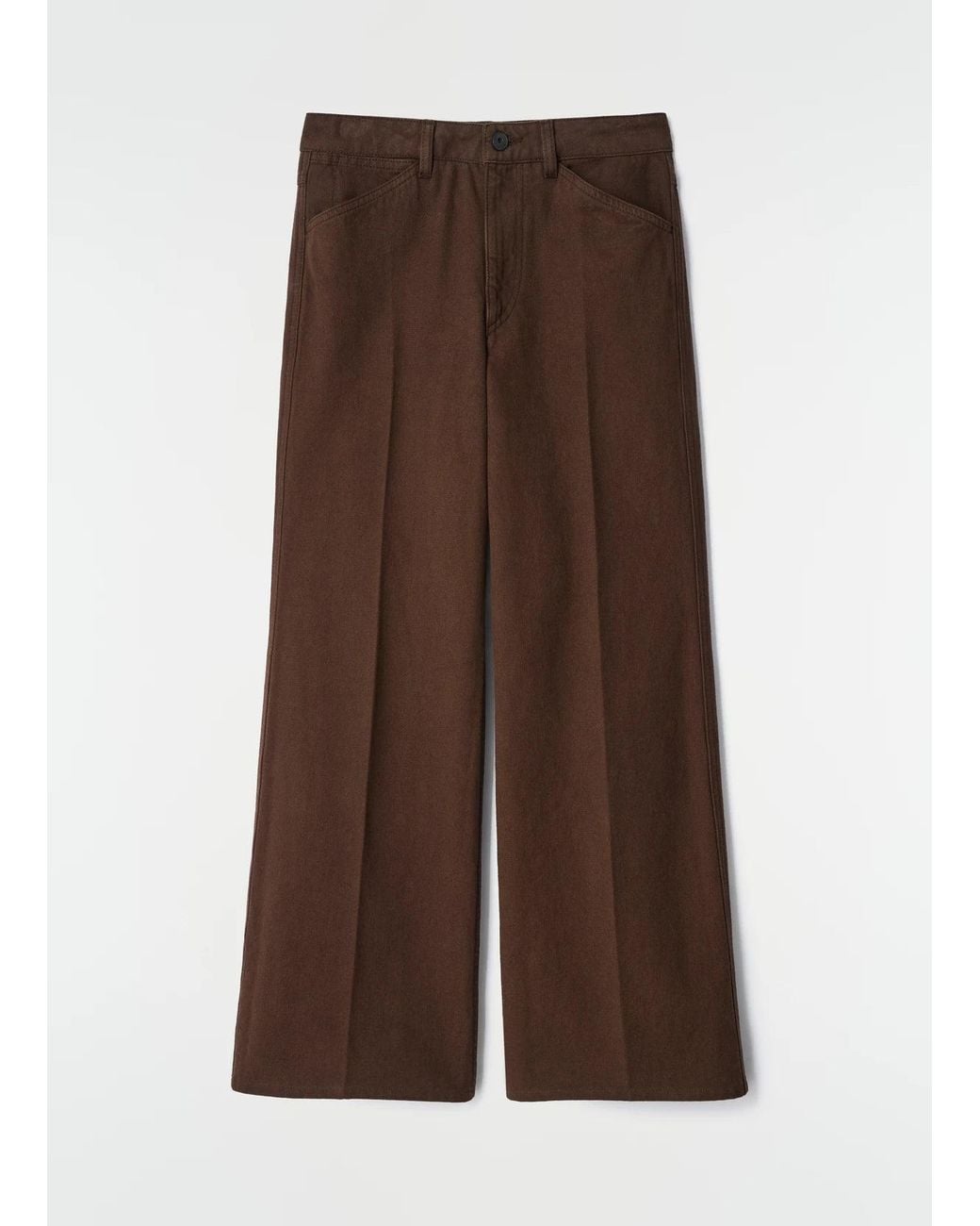 Lemaire Brown Pantalon 5 Poches Évasé Trousers