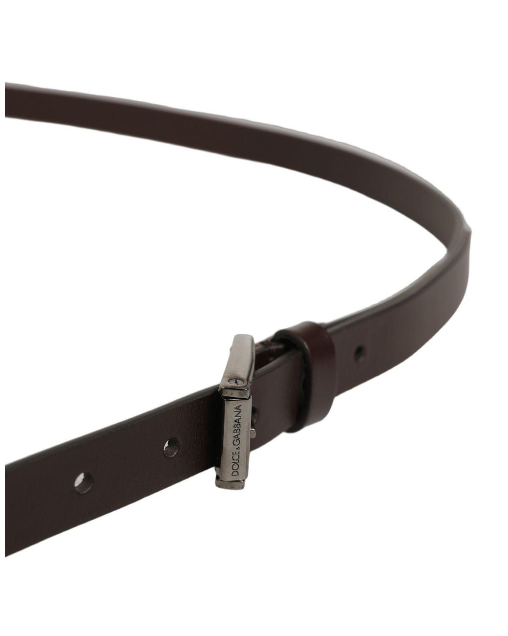 Dolce & Gabbana Black Leather Double Wrap Metal Buckle Belt Dark Calf for men