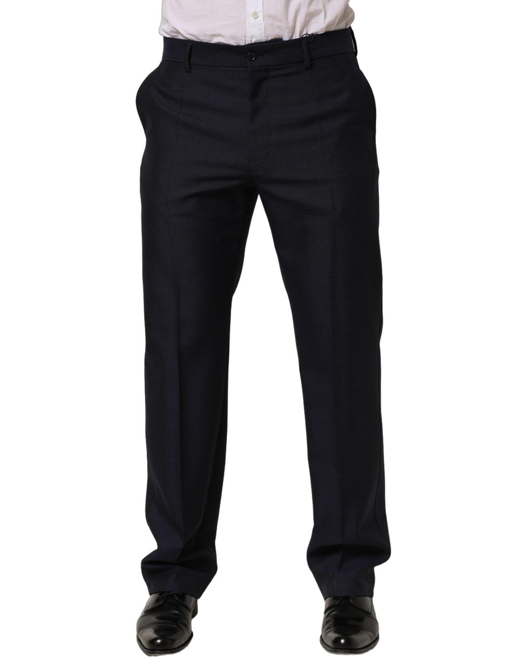 Dolce & Gabbana Blue Wool Tapered Leg Dress Trouser Pants Mohair for men